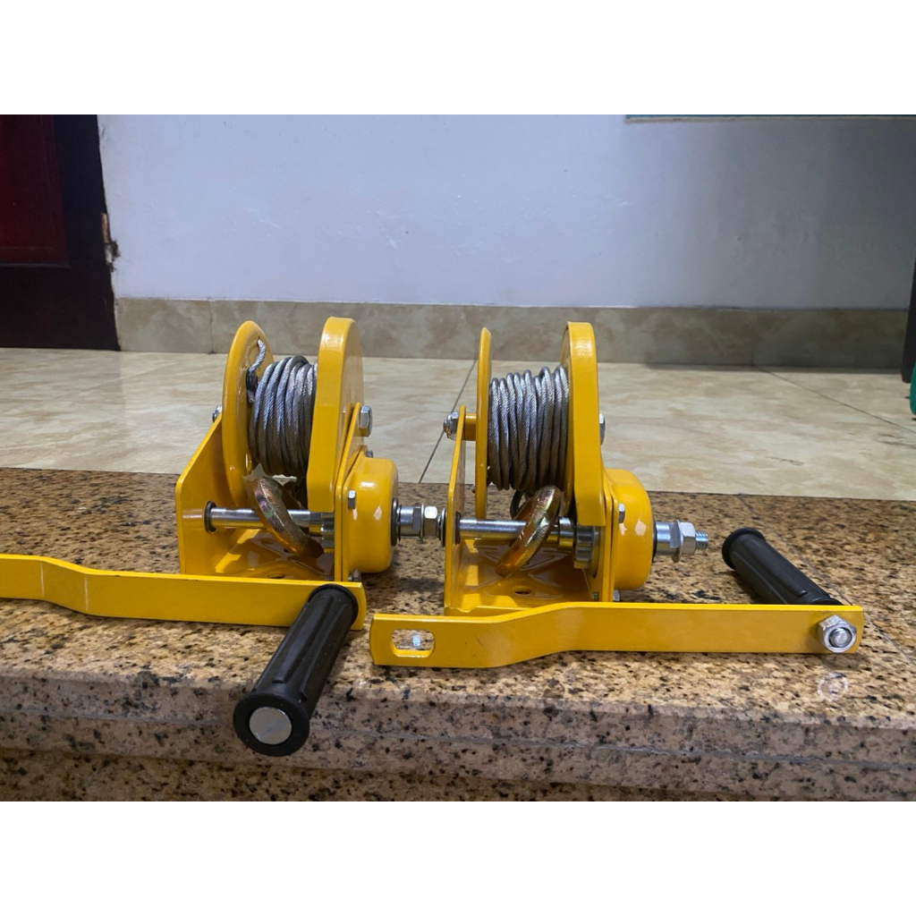 Tời quay tay 1200lbs tự khóa, tự hãm, tời quay tay tự khóa tải kéo 545kg, tải nâng 150kg, cáp 4 ly 10 mét