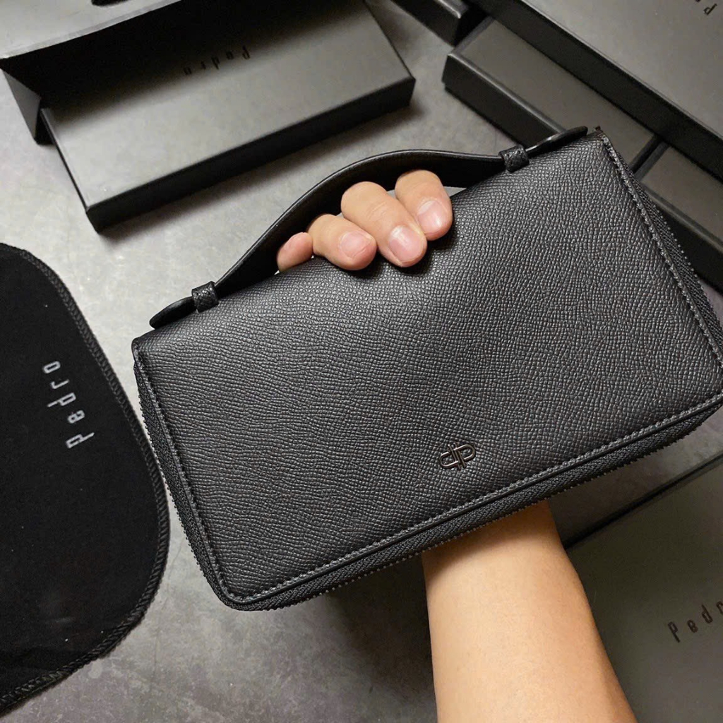 Ví nam cầm tay clutch Pedr nhiều ngăn tiện dụng fullbox làm quà