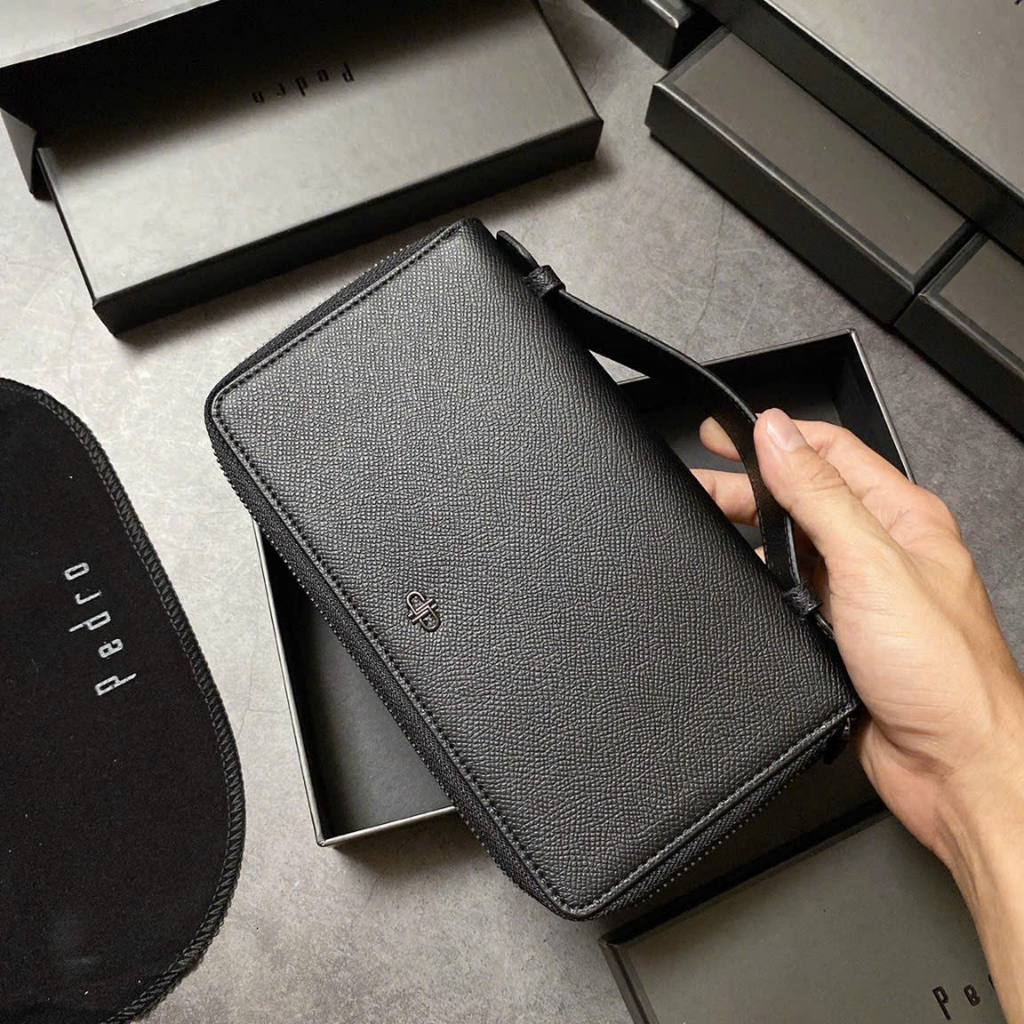 Ví nam cầm tay clutch Pedr nhiều ngăn tiện dụng fullbox làm quà