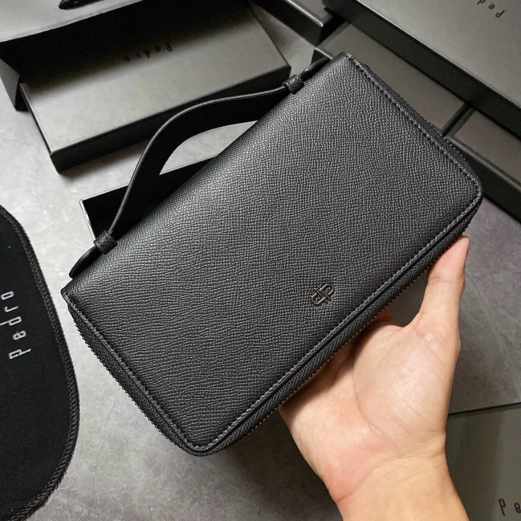 Ví nam cầm tay clutch Pedr nhiều ngăn tiện dụng fullbox làm quà