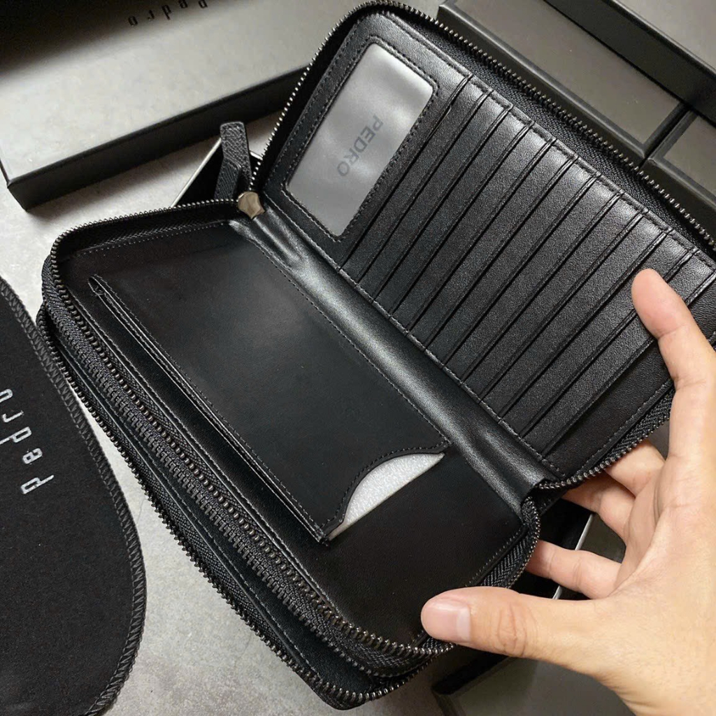 Ví nam cầm tay clutch Pedr nhiều ngăn tiện dụng fullbox làm quà