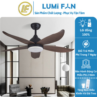 Quạt đèn trần trang trí lumifan, sải cánh 132cm, quạt trần đèn decor, quạt trần trang trí, bh 24 tháng, mã 46zsm-1343