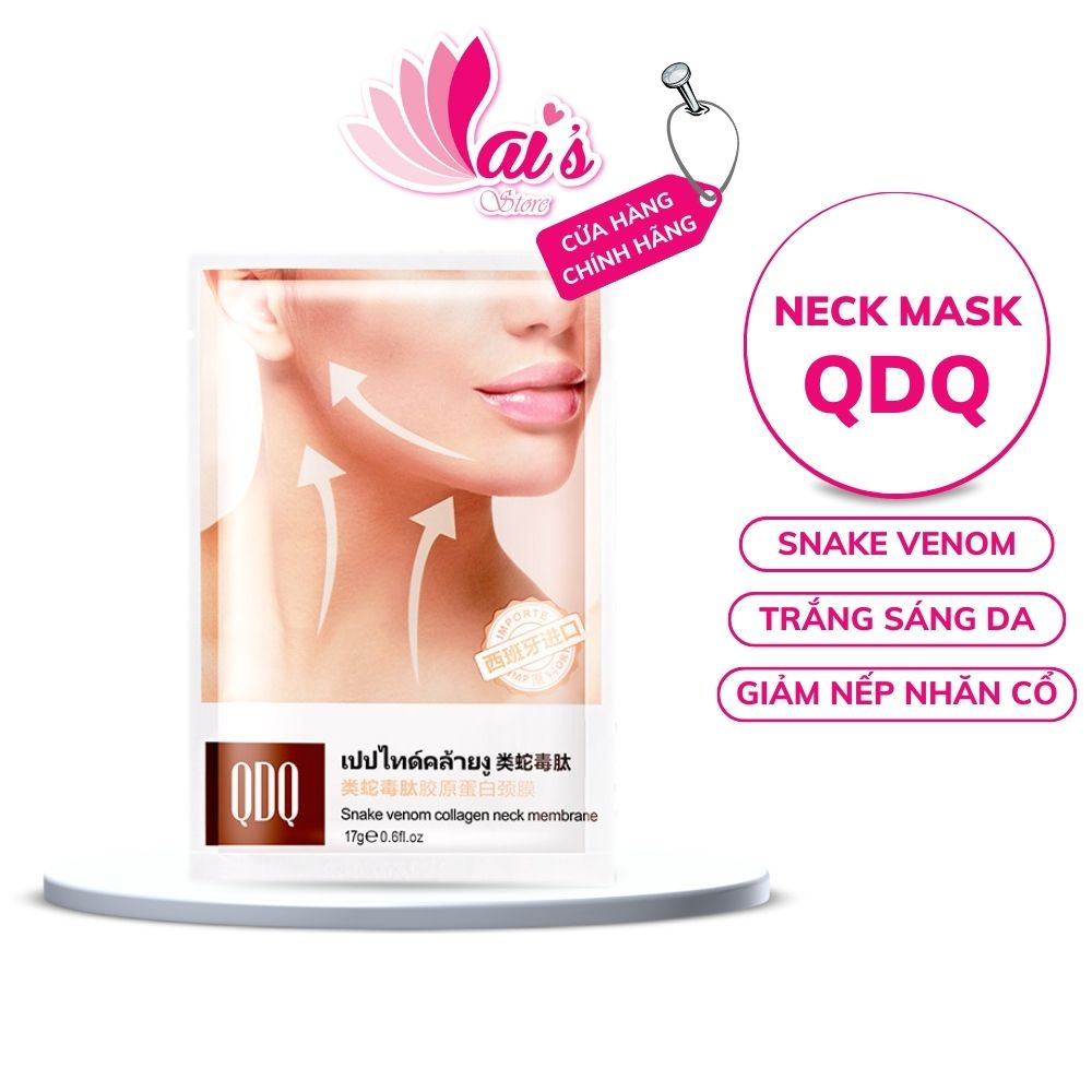 Mặt Nạ Cổ QDQ Snake Venom Peptide Collagen Invisible Neck Mask 17g Làm Sáng Da Dưỡng Ẩm Trẻ Hóa Giảm Nếp Nhăn Vùng Cổ