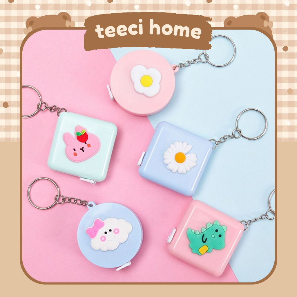 <Video Review> Thước Dây Mềm Mini 150cm Tròn Vuông Cuộn Rút Nhỏ Gọn Tiện Lợi  Đo Vòng Eo Nút Bấm Tự Thu Gọn D114