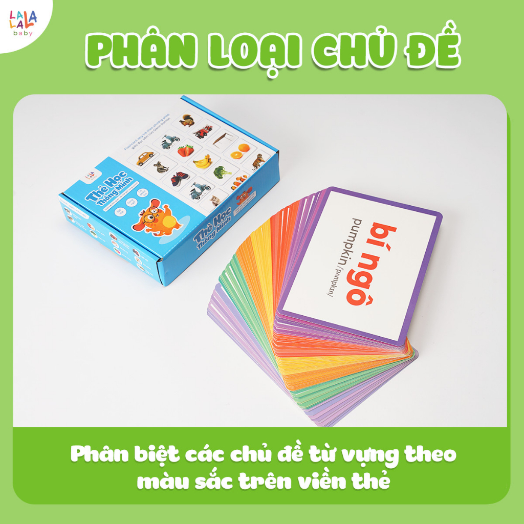 Shop Bố Ken LALALA BABY Bộ Thẻ Học Glenn Doman Song ngữ Anh Việt - Thế Giới Xung Quanh 100 Thẻ