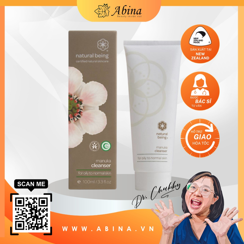 Sữa rửa mặt dành cho da dầu và da thường Manuka Cleanser Natural Being - Dr Chubby