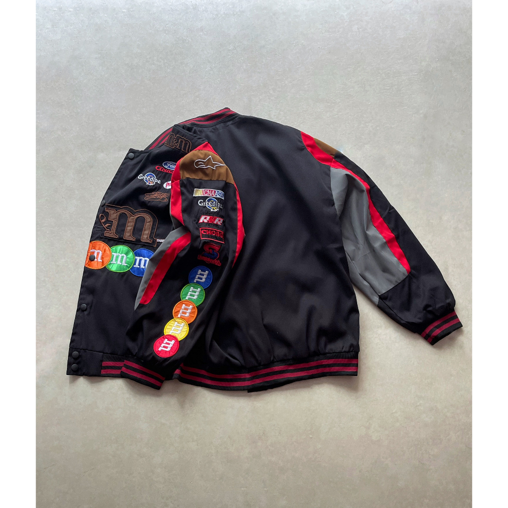 AK Bomber khaki Racing M&M-Đen