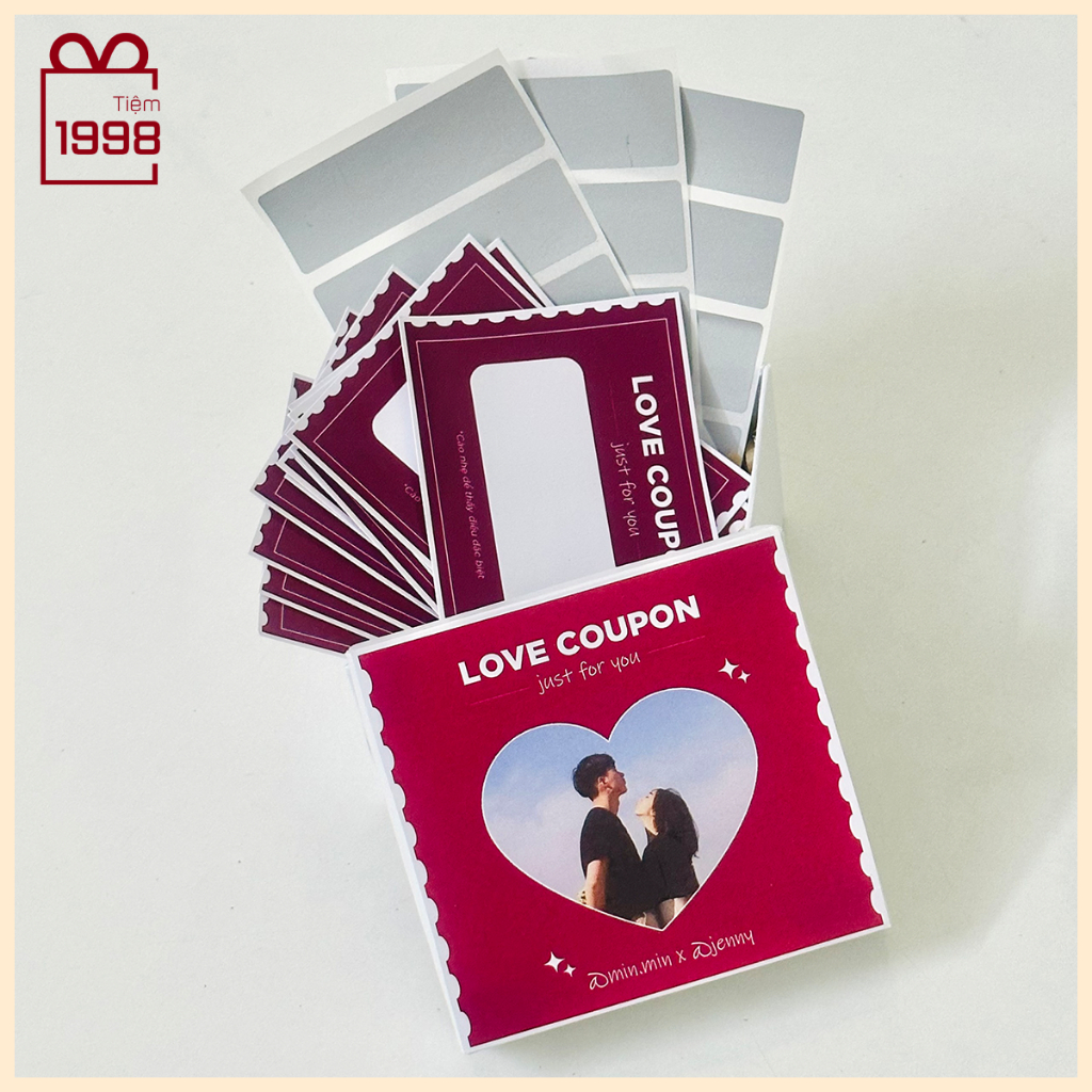 Love Coupon Box | Phiếu Quà Tặng Bạn Trai, Bạn Gái Thẻ Cào Tự Ghi Yêu Cầu