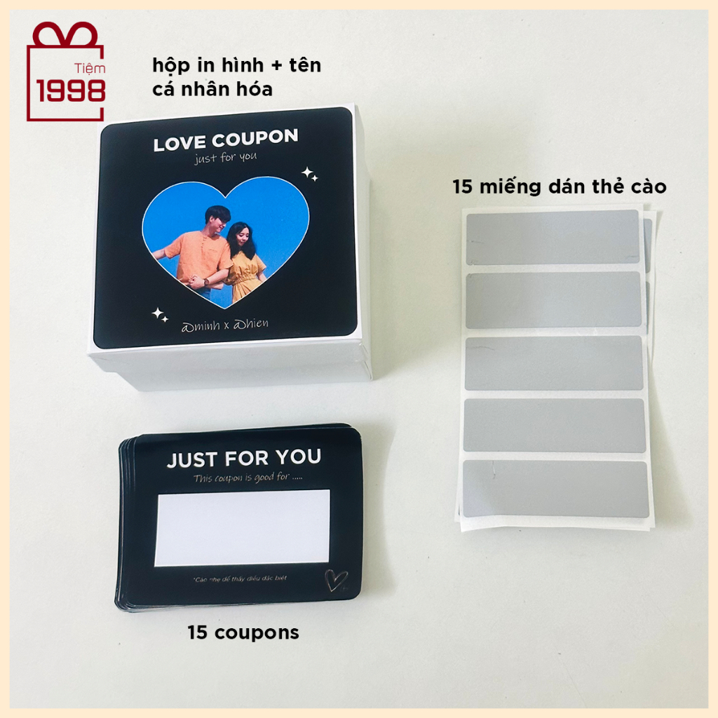 Love Coupon Box | Phiếu Quà Tặng Bạn Trai, Bạn Gái Thẻ Cào Tự Ghi Yêu Cầu