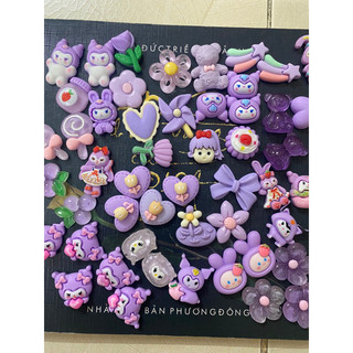 Sticker 3D trang trí bình giữ nhiệt màu tím kèm keo dán