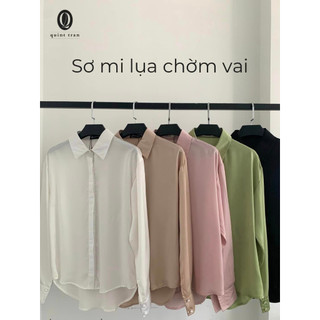 Sơ mi lụa chờm vai