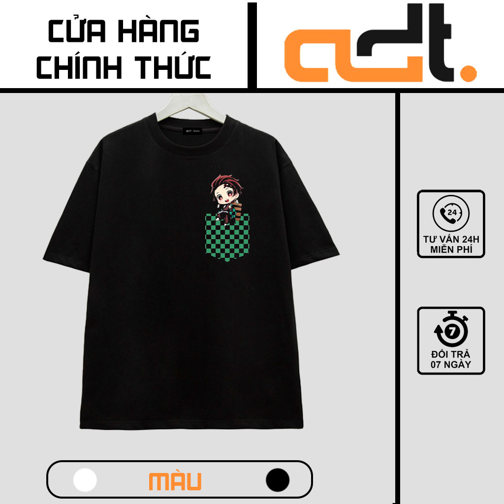 Áo thun Pocket Collection Demon Slayer Inspired Tanjiro,Tomioka,Nezuko,Tsuyuri, Cotton - cực chất gi