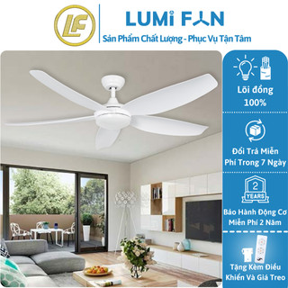 Quạt đèn trần trang trí lumifan, sải cánh 150cm, quạt trần đèn decor, quạt trần trang trí, bh 24 tháng, mã 56hz-172