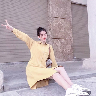 Đầm sơ mi basic tay dài 3 màu (kèm hình thật)