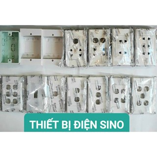 3 cái Hộp đế âm tường Sino, 2 cái đế nổi cao và thấp, mặt và ổ cắm Thiết Bị Điện SINO dòng S18
