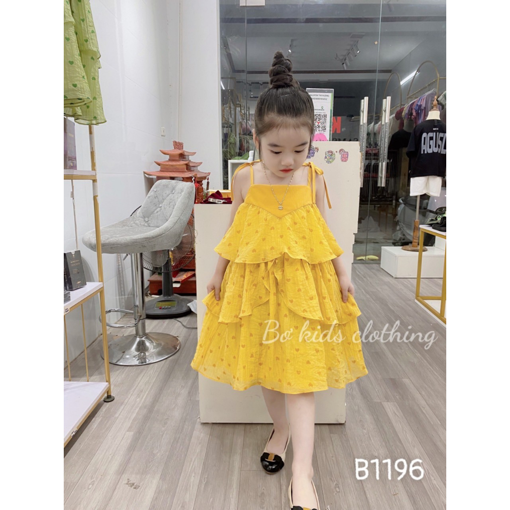 Váy 2 dây cho bé gái, thiết kế 3 tầng rất xinh