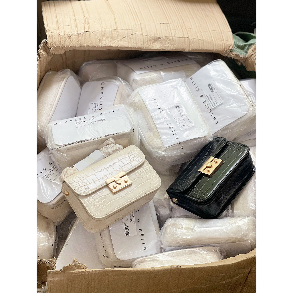 Túi Xách đeo chéo túi nữ đeo vai CNK Da Vân Cá Sấu Quai Xích Dáng Hộp Chất Xuất Dư 1:1 #TX026 -Linastore