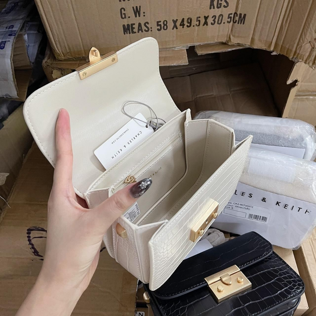 Túi Xách đeo chéo túi nữ đeo vai CNK Da Vân Cá Sấu Quai Xích Dáng Hộp Chất Xuất Dư 1:1 #TX026 -Linastore