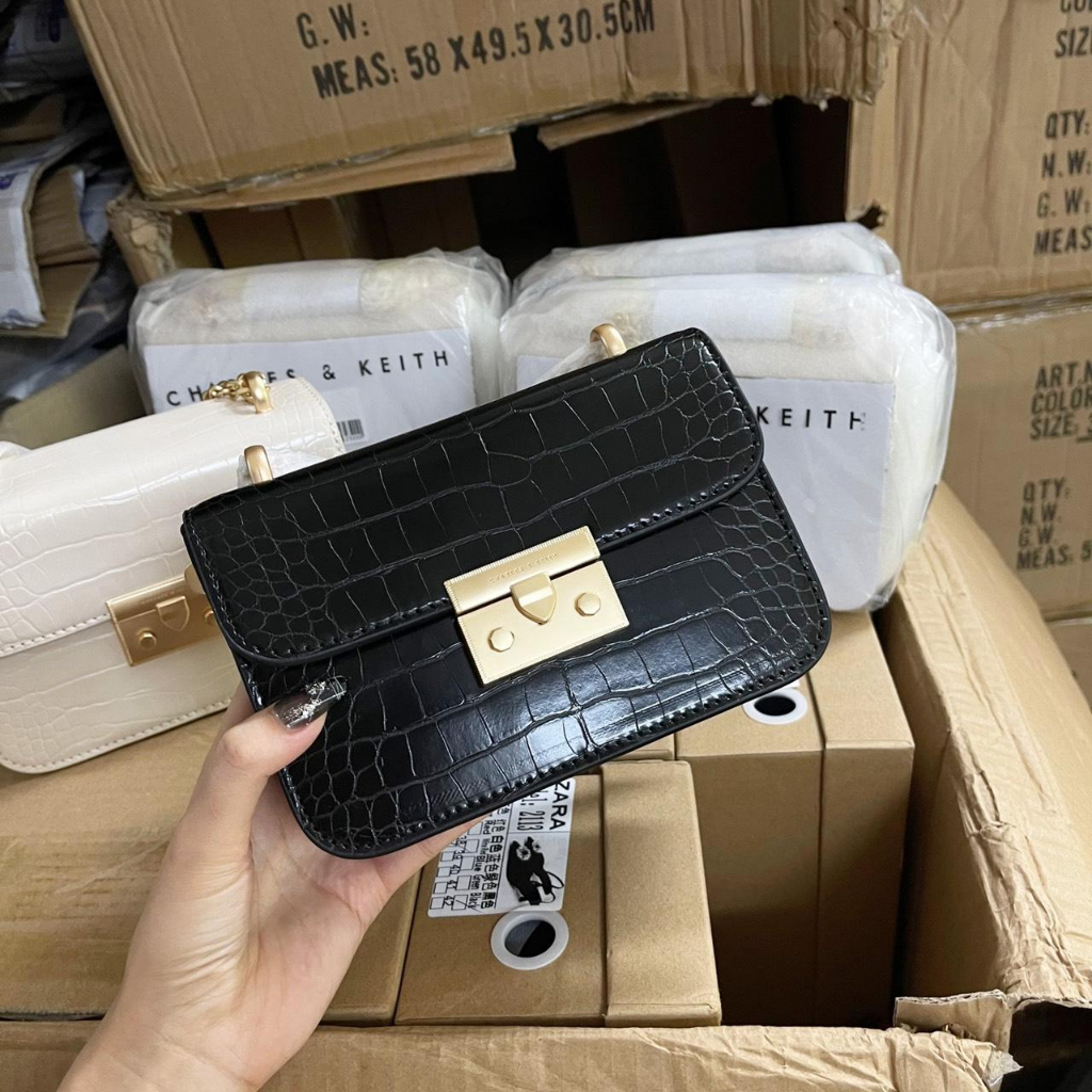 Túi Xách đeo chéo túi nữ đeo vai CNK Da Vân Cá Sấu Quai Xích Dáng Hộp Chất Xuất Dư 1:1 #TX026 -Linastore