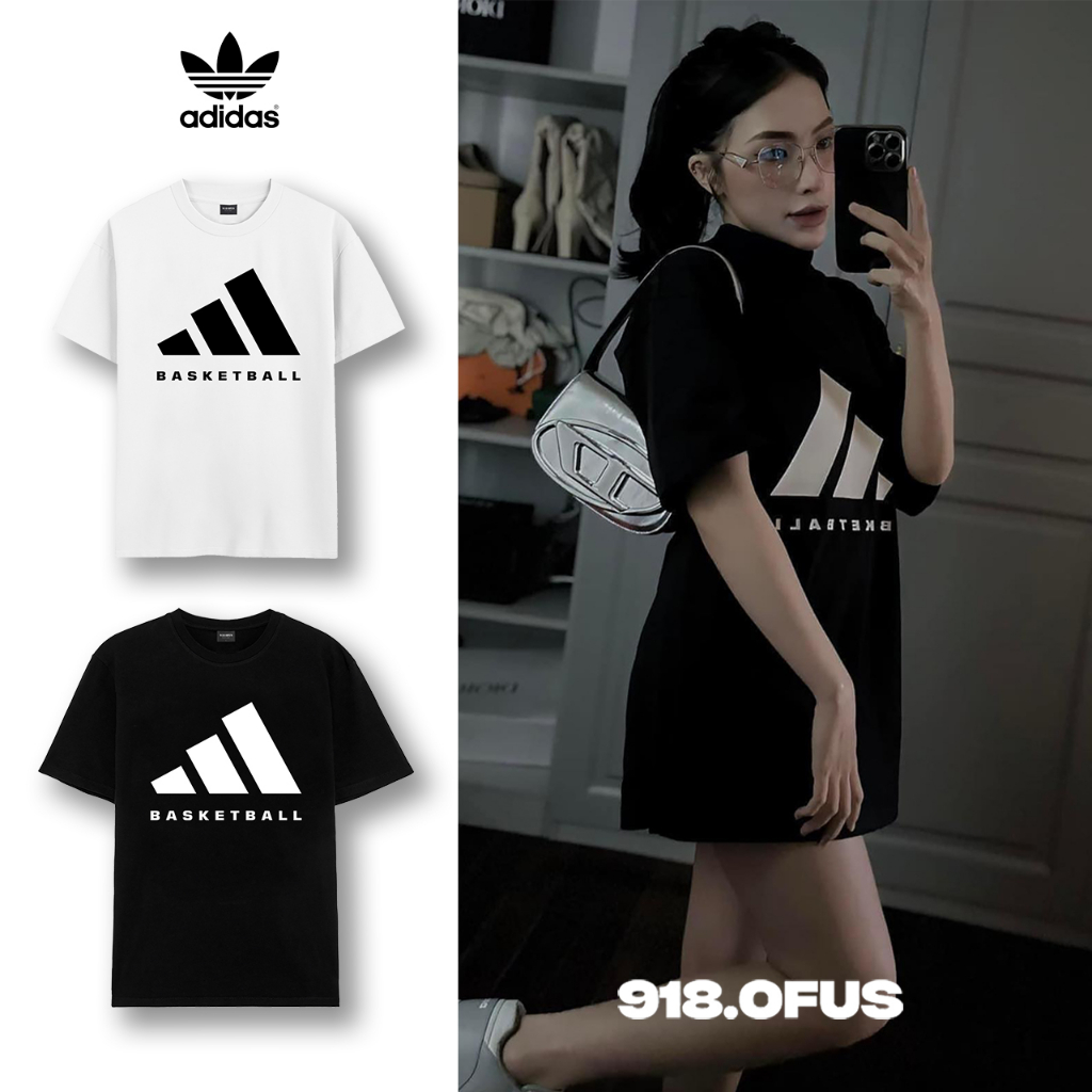 Áo phông Adidas Basketball unisex rộng chất áo thun cotton nam nữ 918 Ofus