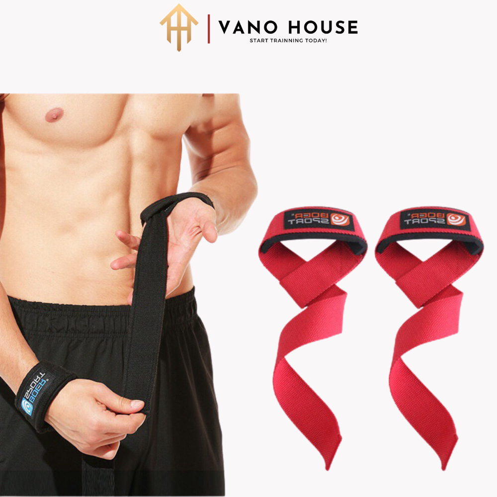 Dây Kéo Lưng Kết Hợp Quấn Cổ Tay Tập Gym Boer Lifting Straps Hỗ trợ Deadlift Kéo Tạ Lên Xà