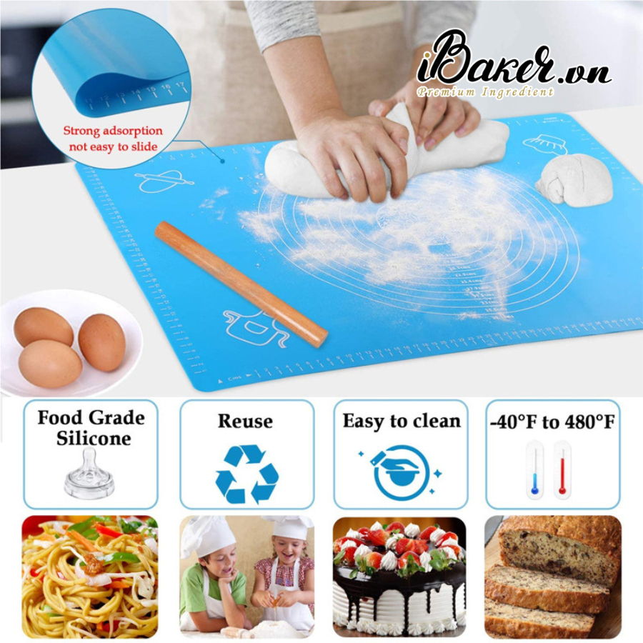 Tấm silicon làm bánh [40 x 50] (Giao màu ngẫu nhiên)