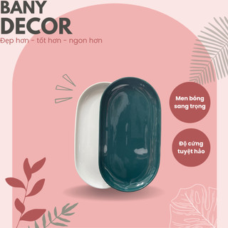 Dĩa xoài, dĩa oval 31x17 cm - men bóng sang trọng - bảo hành vận chuyển 100% - bany decor