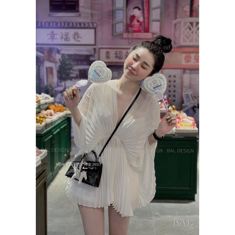 Set Áo Dập Ly Nhún Thân Kèm Bra Cúp Ngực BAL • Melanie Boutique