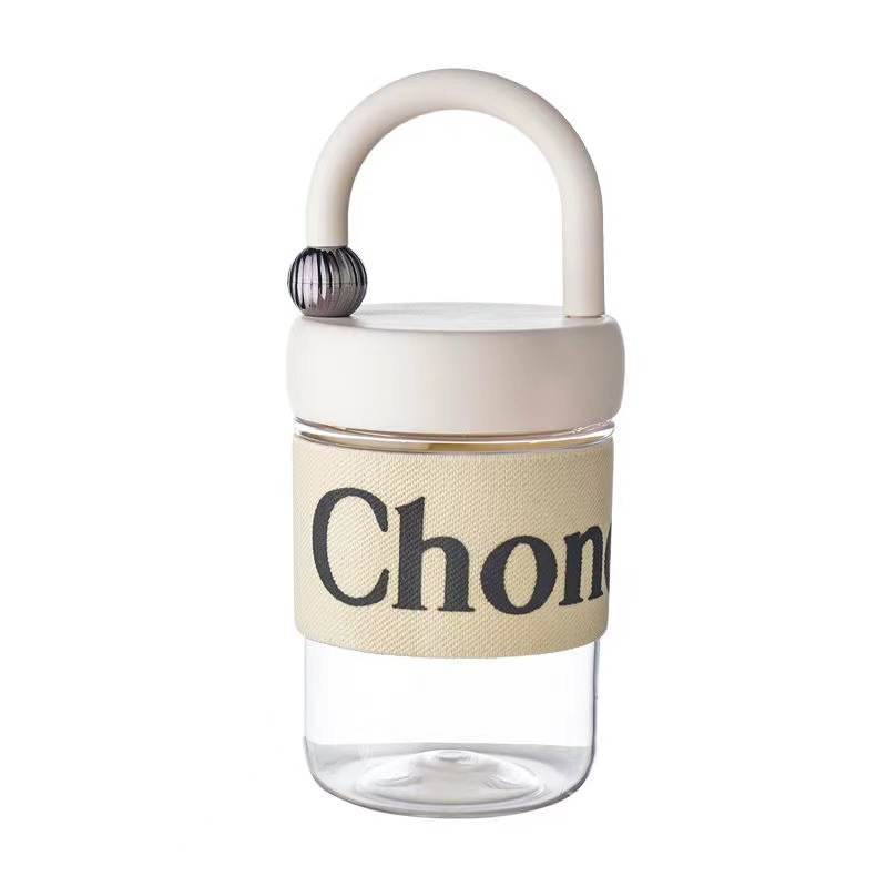 Bình đựng nước có tay cầm TiLoKi Chonel dung tích 450ml - bình nước thời trang nhựa ABS+PP