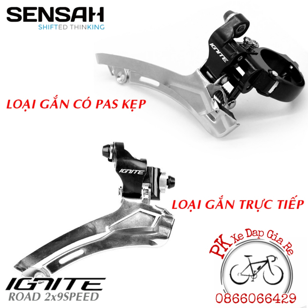 Bộ Groupset Mini SENSAH 2x9 speed, Group SENSAH 2x9 3 món gồm tay lắc, củ đề, sang đĩa