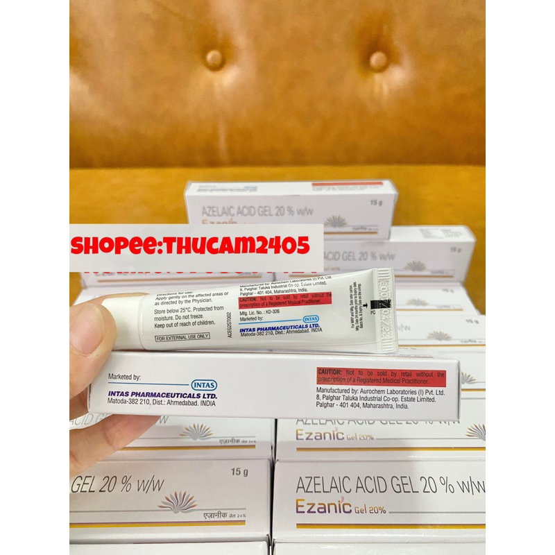 GEL Ezanic 20% azelaic acid, gel giảm mụn, mờ thâm mụn,sáng da .