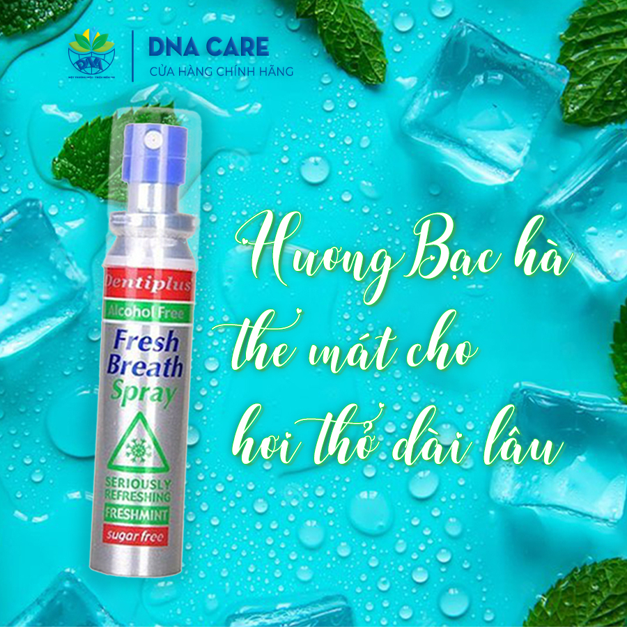 Xịt thơm miệng hương bạc hà Dentiplus không cồn, không đường chai 25ml