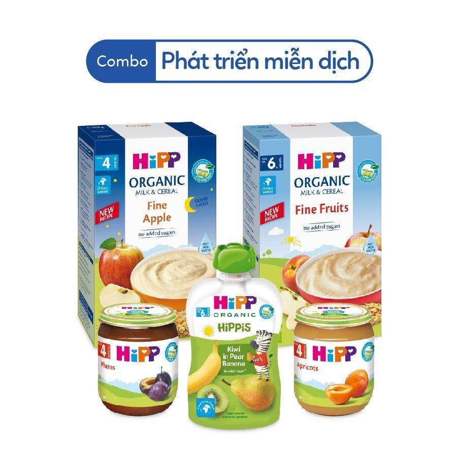 Combo ăn dặm HiPP Organic số 5: Phát triển hệ miễn dịch