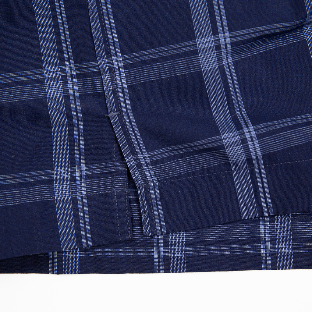 Áo Sơ Mi Nam Tay Ngắn Sọc Caro Vĩnh Tiến Dáng Regular Vạt Ngang 350 - G607