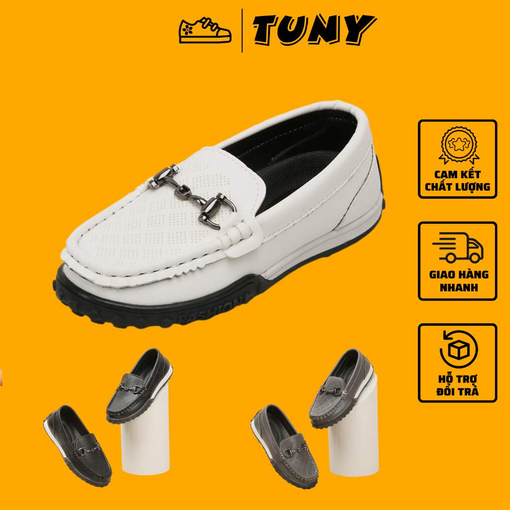 Giày Lười Da Mềm Thoáng Khí Cho Bé Trai 3-11 Phong Cách Anh Quốc Lịch Lãm T40