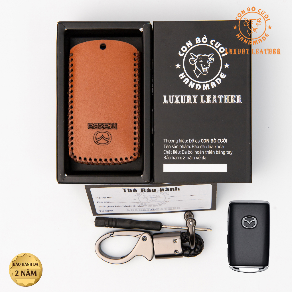 Bao Da Chìa Khoá Ô tô Mazda CX5 -2023 Mazda3 2020-2023, CX8 2022-2023,CX3, mazda CX30,chìa vuông có nút bấm bên sườn