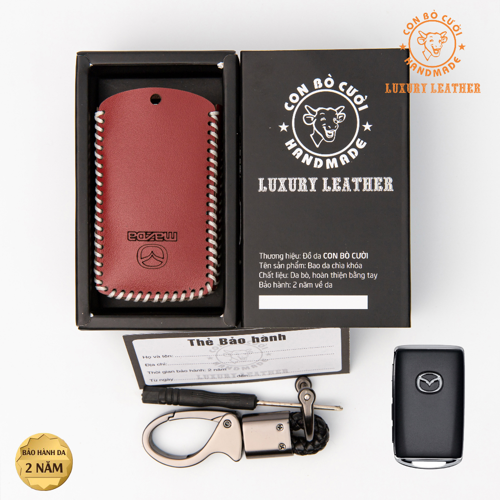 Bao Da Chìa Khoá Ô tô Mazda CX5 -2023 Mazda3 2020-2023, CX8 2022-2023,CX3, mazda CX30,chìa vuông có nút bấm bên sườn