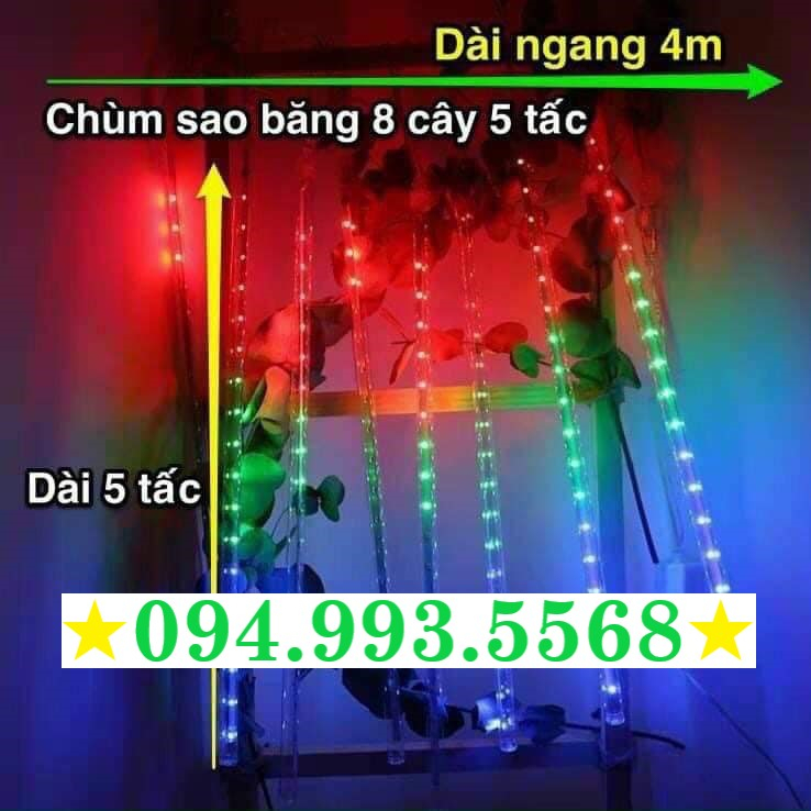 Đèn sao băng 8 thanh 5 tấc trang trí ngoài trời - đèn led trang trí sân vườn, quán cafe - Hiệu ứng giọt nước, chống nước