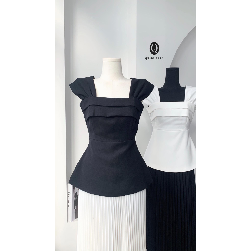 Áo peplum xếp ly