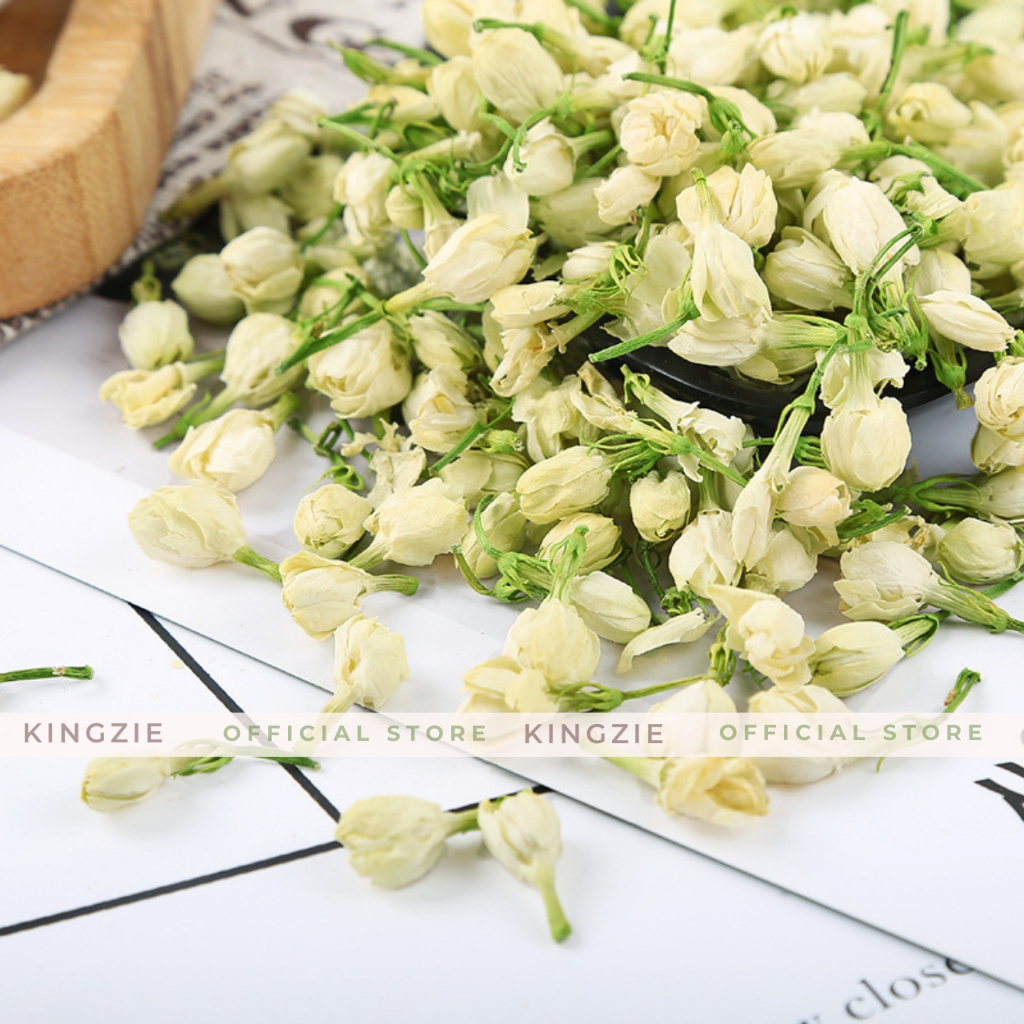 Hoa Nhài Sấy Lạnh Nguyên Bông 100gr KINGZIE Giúp Giảm Cân, Đẹp Da, Ngủ Ngon