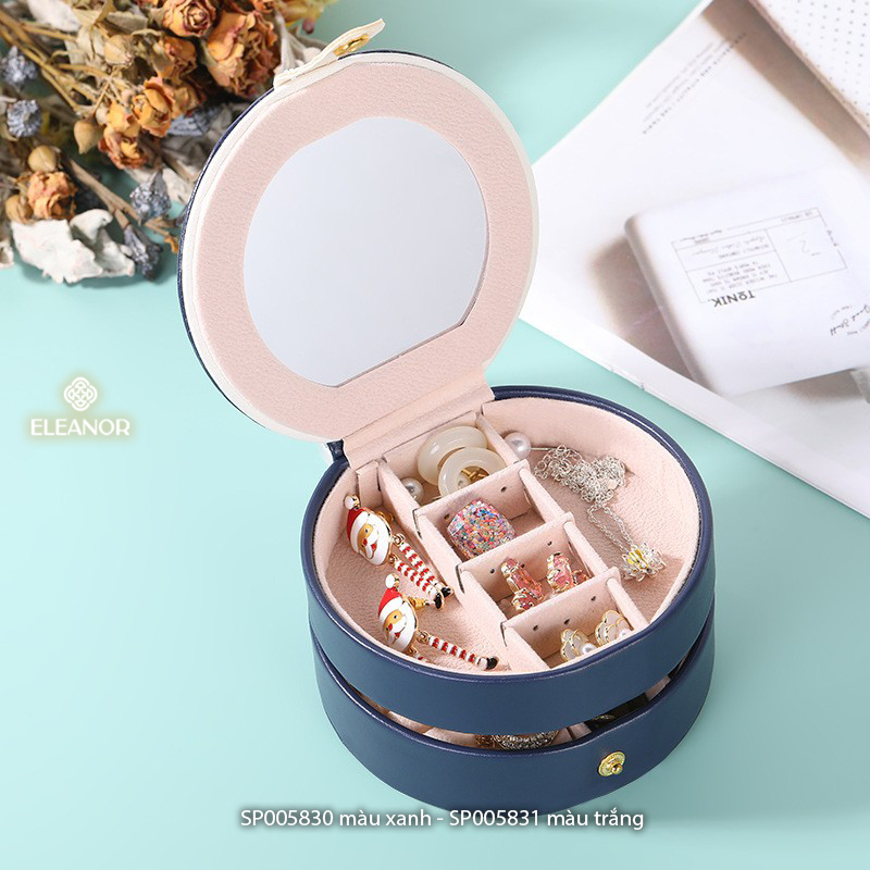 Hộp đựng trang sức da cao cấp Eleanor Accessories nhiều ngăn nút bấm phụ kiện trang sức 5830