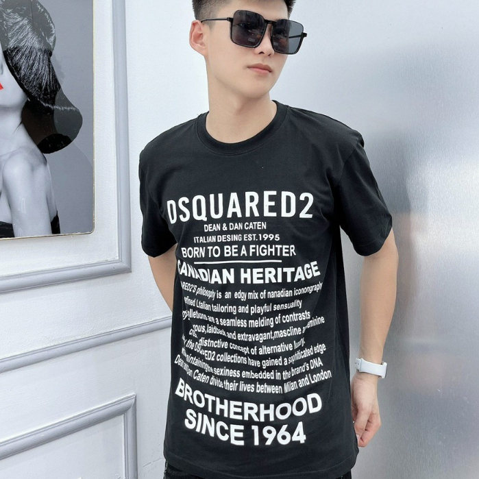 Áo Phông Nam Nhiều Chữ DS-Q-1964 Chất Cotton Co Dãn Hot Tren 2023- Thời Trang Nam