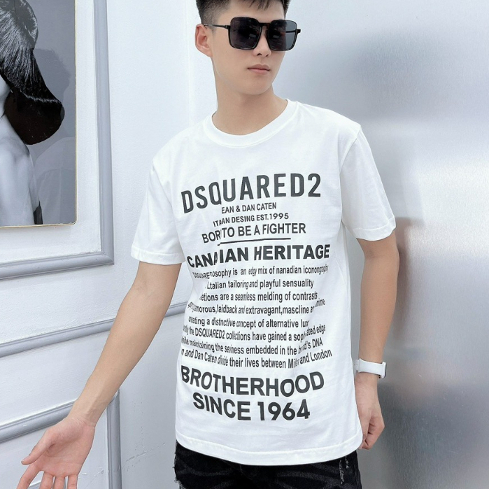 Áo Phông Nam Nhiều Chữ DS-Q-1964 Chất Cotton Co Dãn Hot Tren 2023- Thời Trang Nam