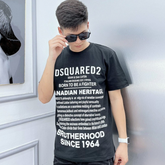 Áo Phông Nam Nhiều Chữ DS-Q-1964 Chất Cotton Co Dãn Hot Tren 2023- Thời Trang Nam