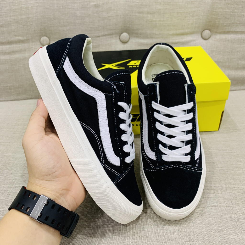 Giày Vans Vault Old Skool VR3 Đen Vạch Trắng, Giày Vans Màu Đen Vạch Trắng Nam Nữ Basic,Đủ Size Nam Nữ+Tặng box+bill+tất | BigBuy360 - bigbuy360.vn