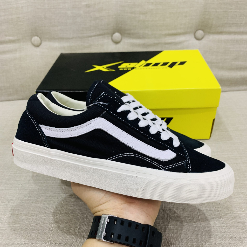 Giày Vans Vault Old Skool VR3 Đen Vạch Trắng, Giày Vans Màu Đen Vạch Trắng Nam Nữ Basic,Đủ Size Nam Nữ+Tặng box+bill+tất | BigBuy360 - bigbuy360.vn