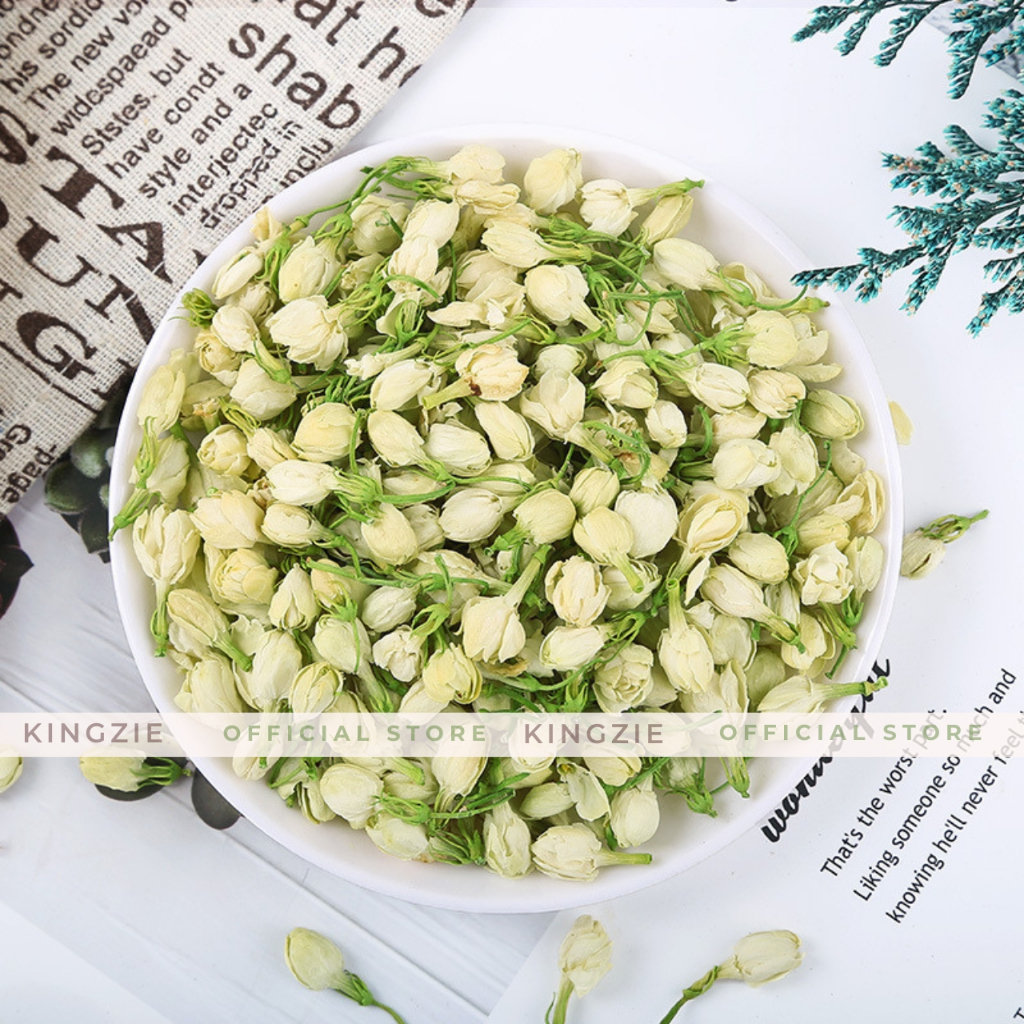 Hoa Nhài Sấy Lạnh Nguyên Bông 100gr KINGZIE Giúp Giảm Cân, Đẹp Da, Ngủ Ngon