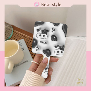  Gương cầm tay vuông gương trang điểm hoạt hình bò sữa dễ thương 
