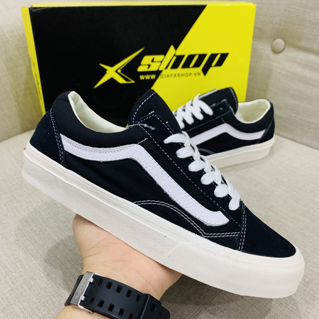 Giày Vans Vault Old Skool VR3 Đen Vạch Trắng, Giày Vans Màu Đen Vạch Trắng Nam Nữ Basic,Đủ Size Nam Nữ+Tặng box+bill+tất | BigBuy360 - bigbuy360.vn
