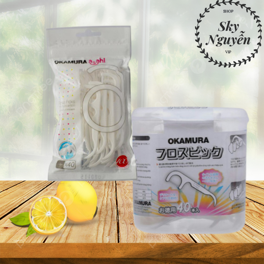 Combo Hộp Tăm Chỉ Okamura 40 Cây* Gói Tăm Chỉ 40 cây Cùng Loại.